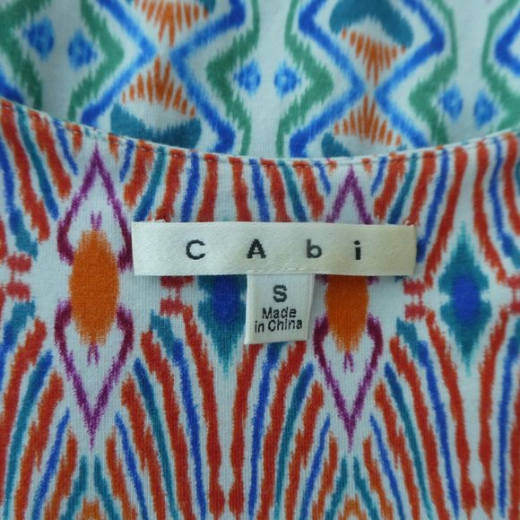 Cabi Maxi Dress Sun Aztec Drape Neckline Adj Straps Side Slit Stretch Knit M - Picture 7 of 9
